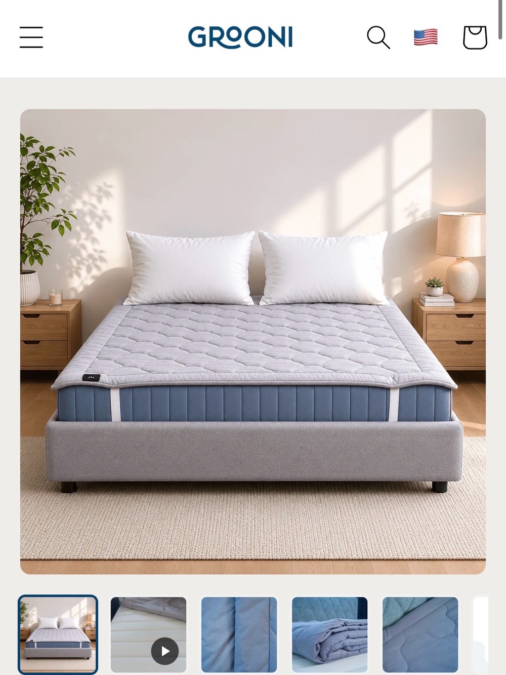 Grooni King size Grounding mattress topper